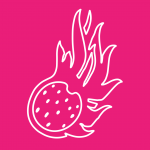 Image description: Line drawing of pink dragon fruit
